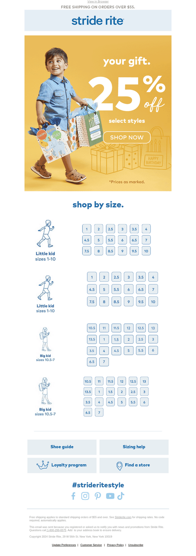 Stride Rite email from Wed, Sep 10, 2025