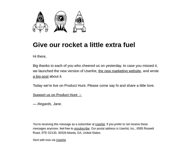 Give our rocket a little extra fuel