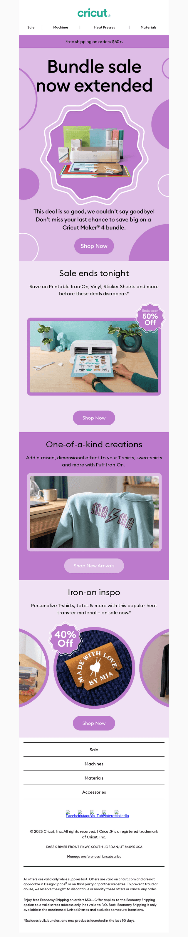 Cricut email from Thu, Sep 11, 2025