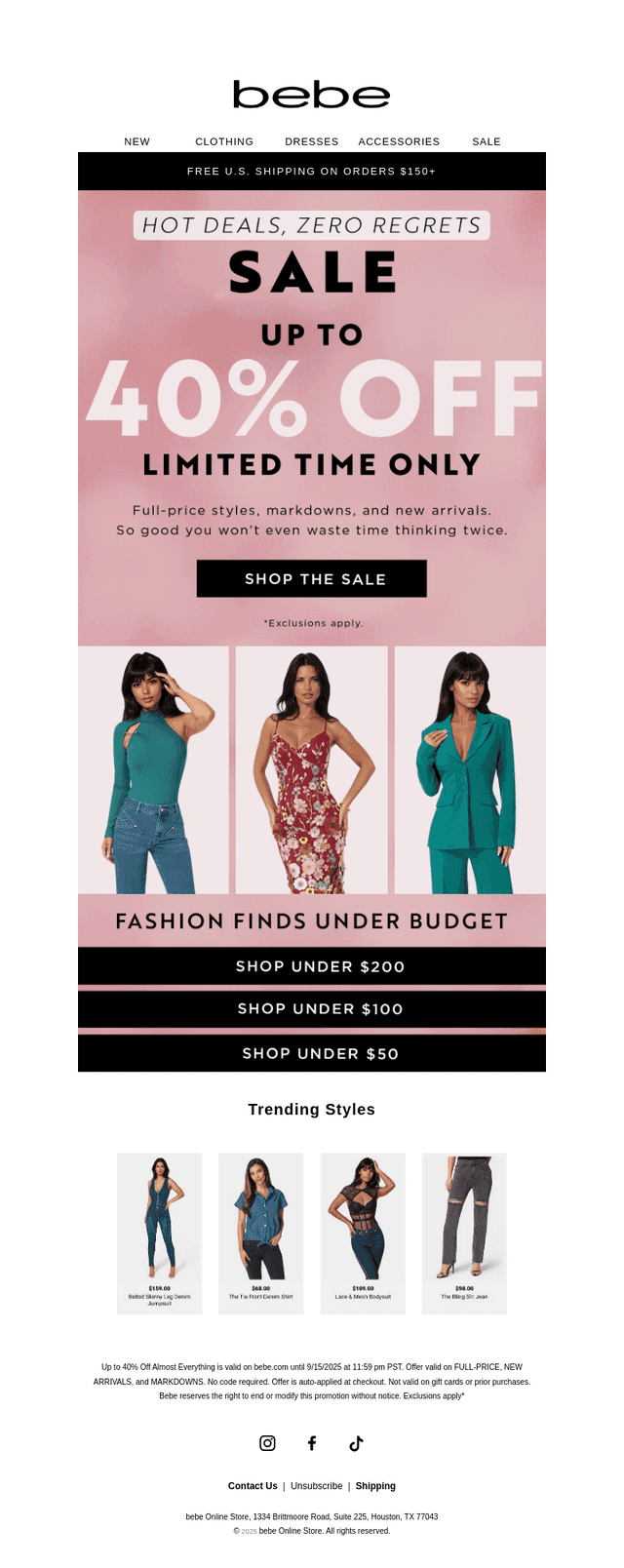Regret Nothing: Up to 40% Off Everything!