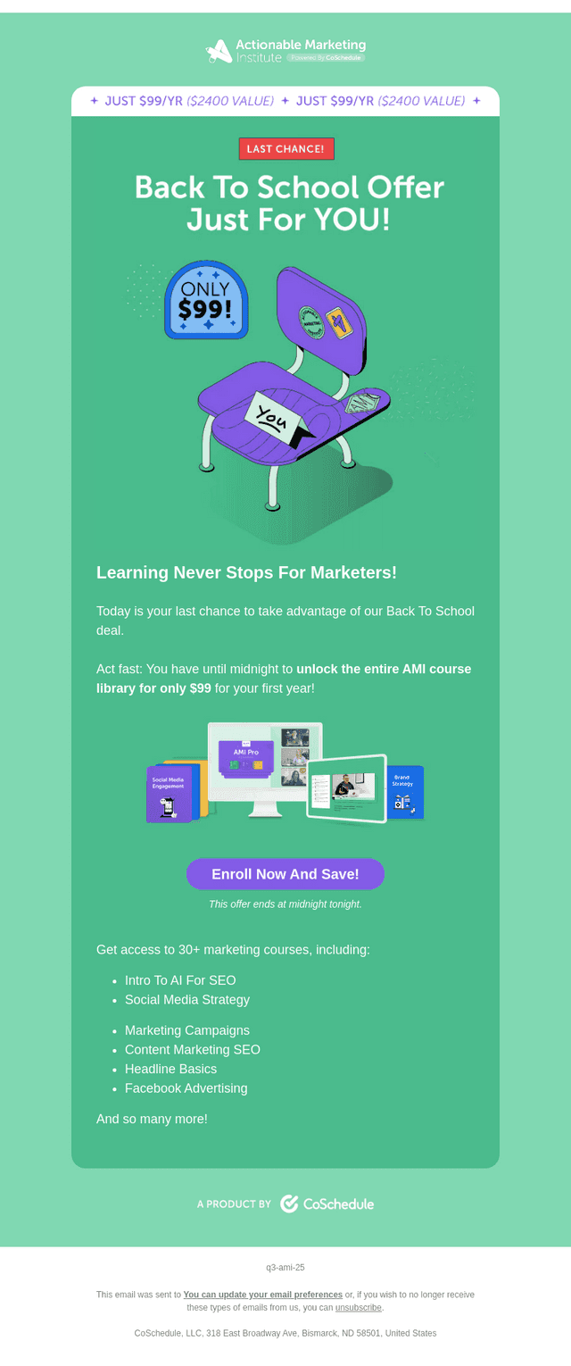 CoSchedule email from Thu, Sep 11, 2025