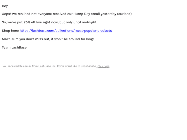 LashBase email from Thu, Sep 11, 2025