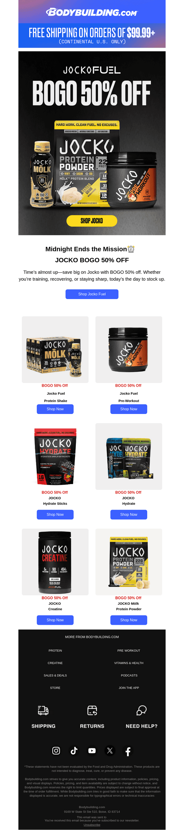 Ends Tonight ⏰ Jocko BOGO 50%