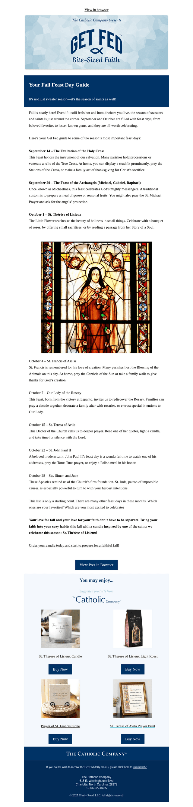 Your Fall Feast Day Guide