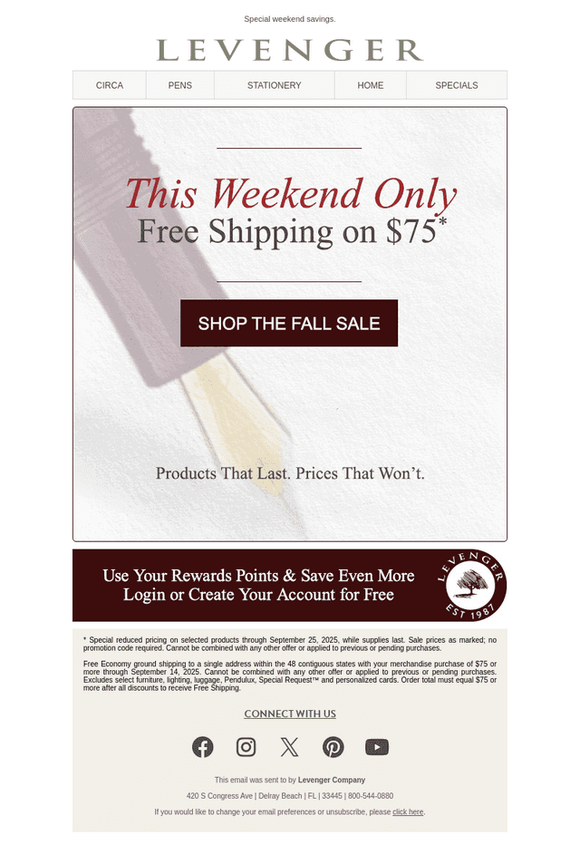 Free Shipping + Fall Sale.