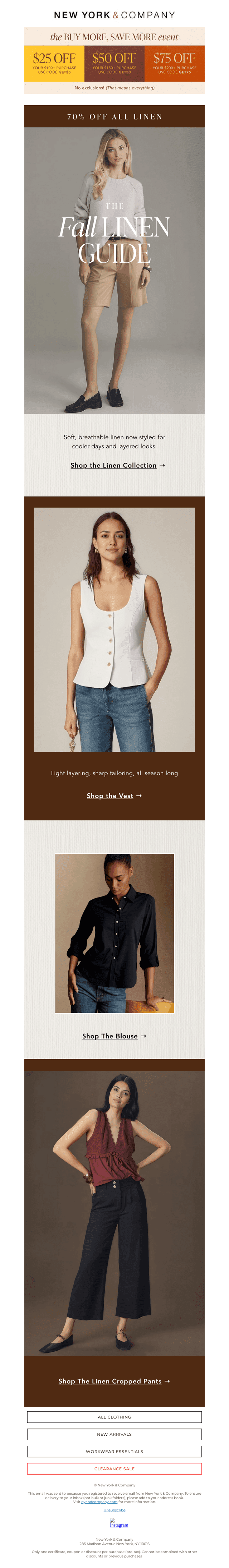 70% Off Fall Linen