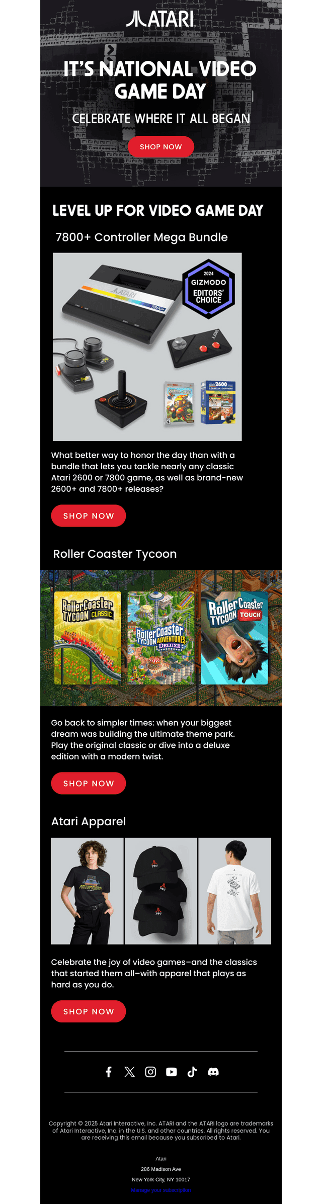 Atari email from Fri, Sep 12, 2025