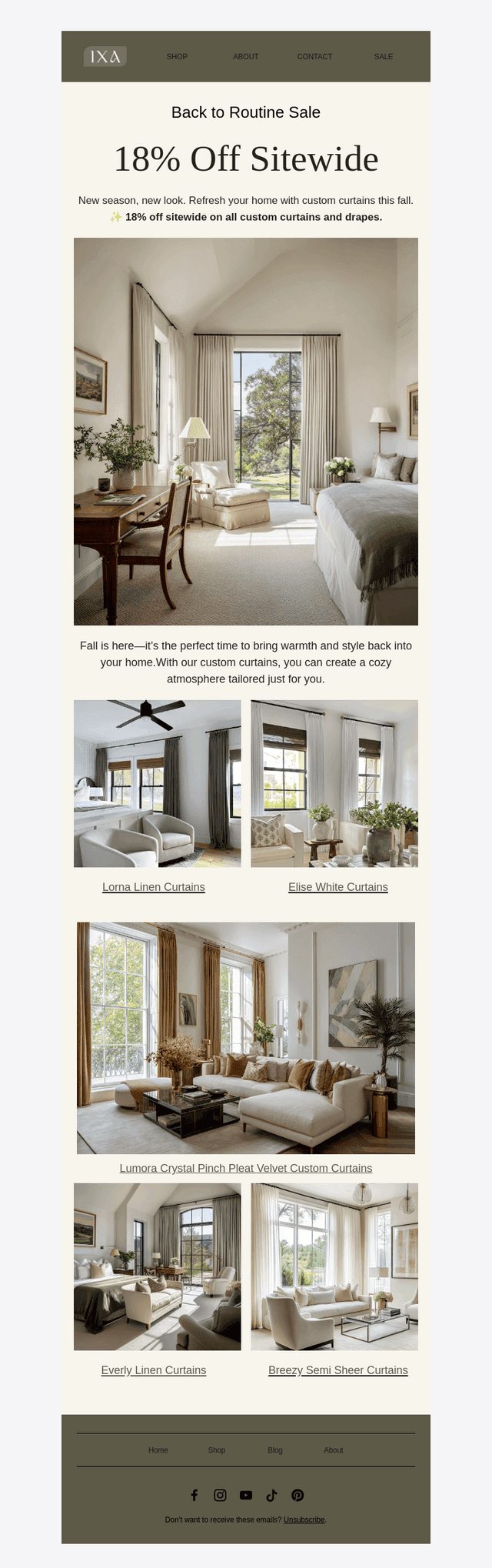 Back to Routine, Custom Curtains for Fall – 18% OFF