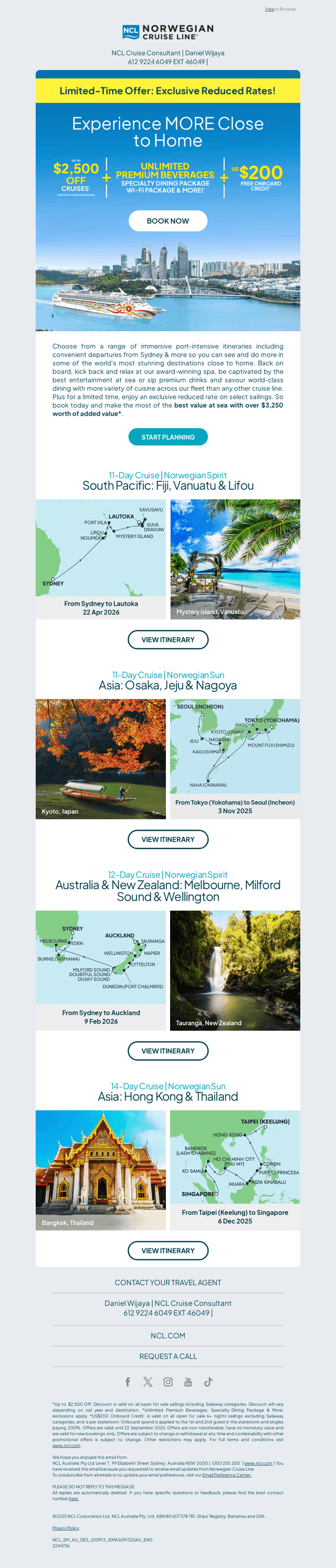 Save big on select close to home sailings 💸