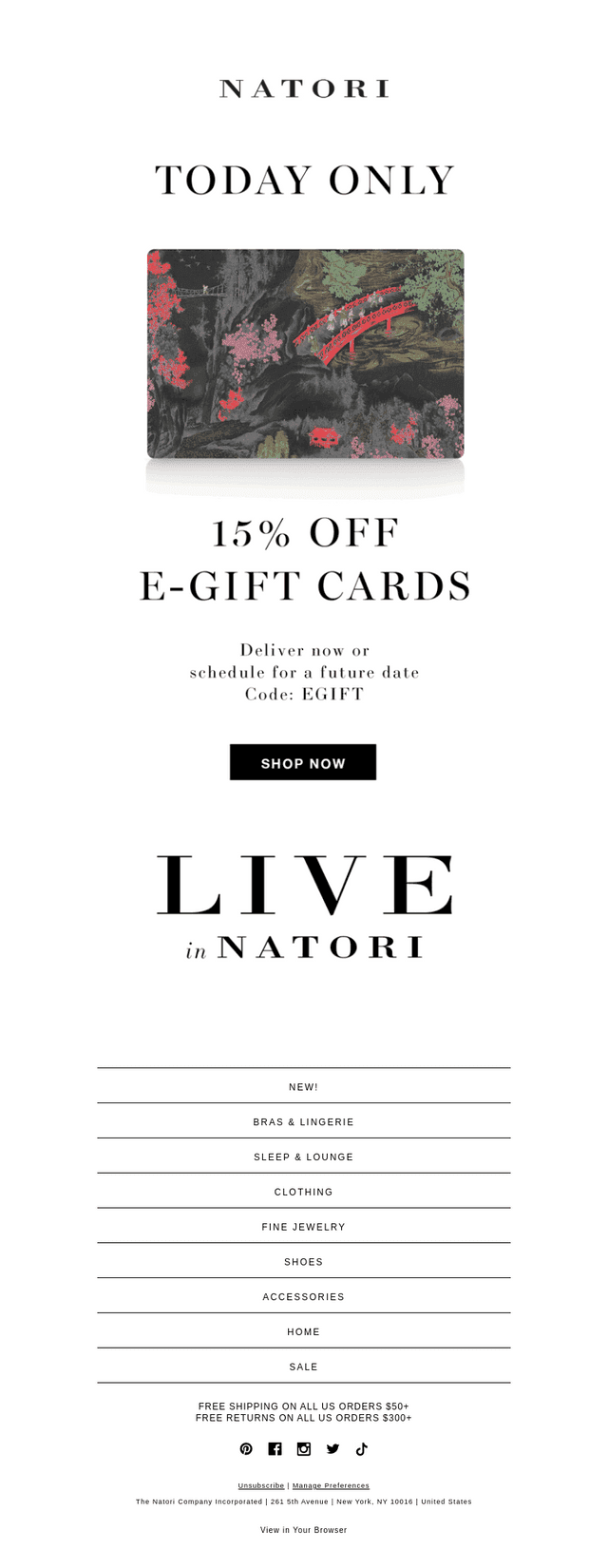Natori email from Sat, Sep 13, 2025