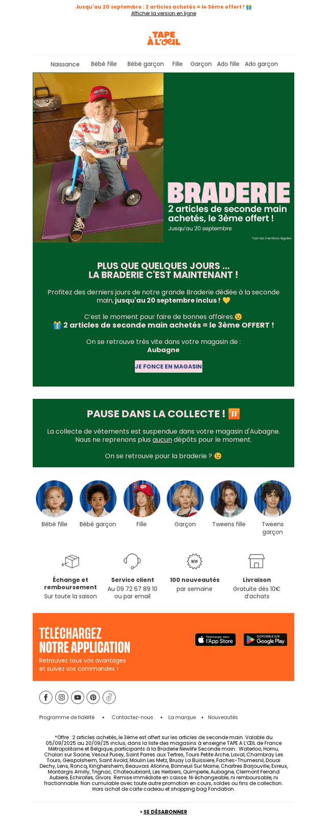 C'est maintenant ! Grande braderie de seconde main 💛