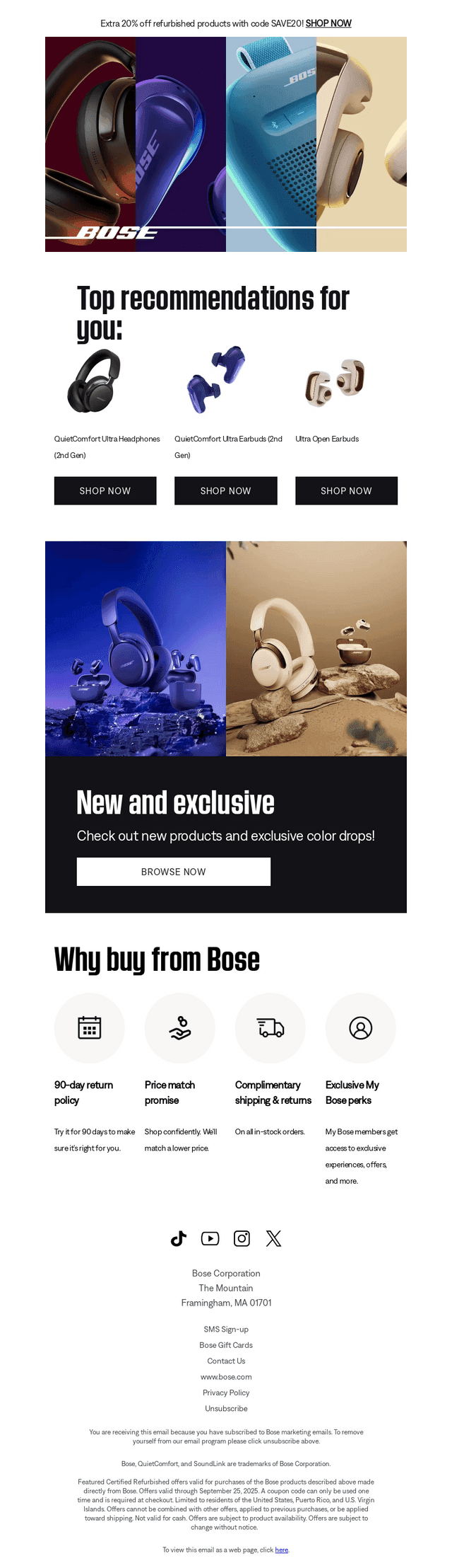 Bose email from Sun, Sep 14, 2025