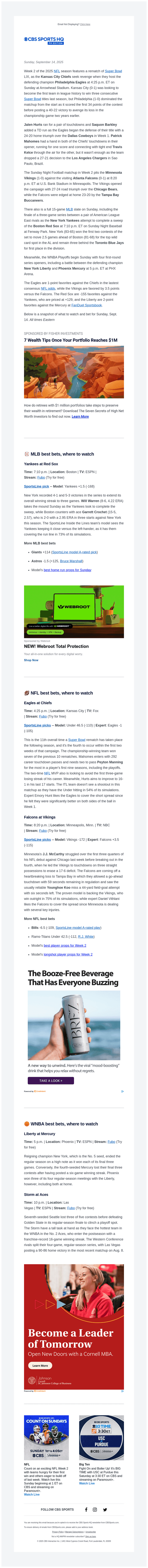 CBS email from Sun, Sep 14, 2025