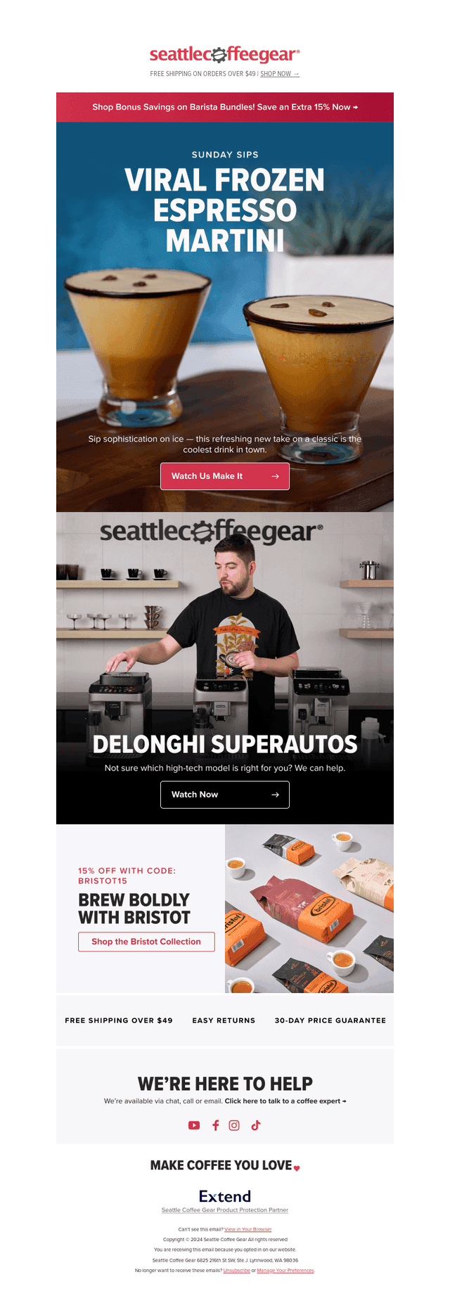 Seattle Coffee Gear email from Sun, Sep 14, 2025