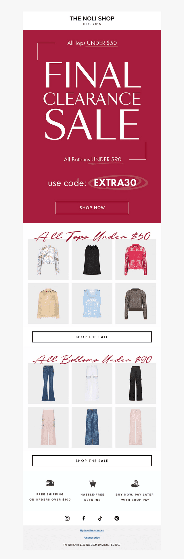 LAST CHANCE:  FINAL CLEARANCE EVENT