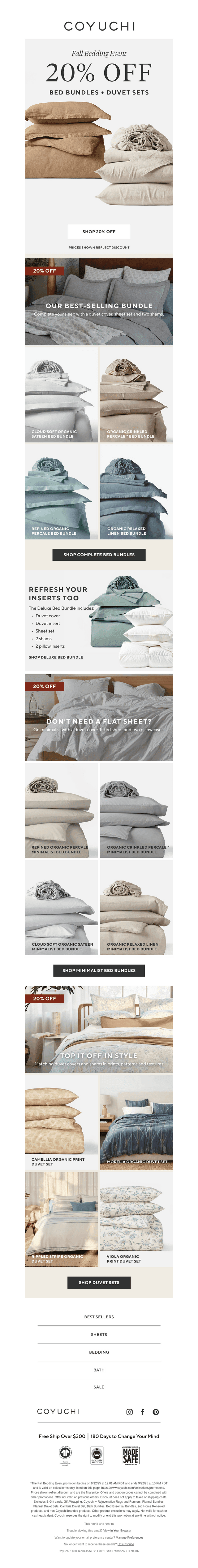 20% Off All-In-One Bedding Bundles