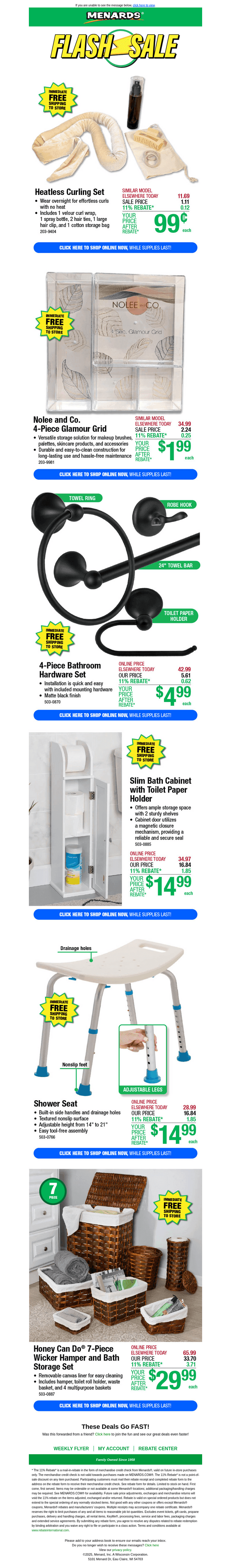 Shower Seat ONLY $14.99 After Rebate*!