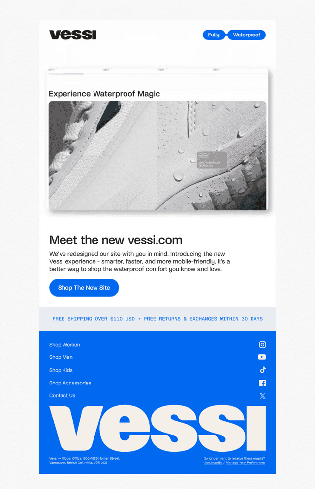 💧Wave hello to the new vessi.com