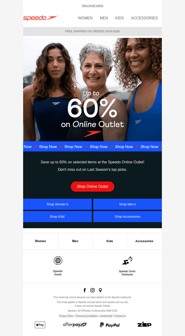 Online outlet: save up to 60%