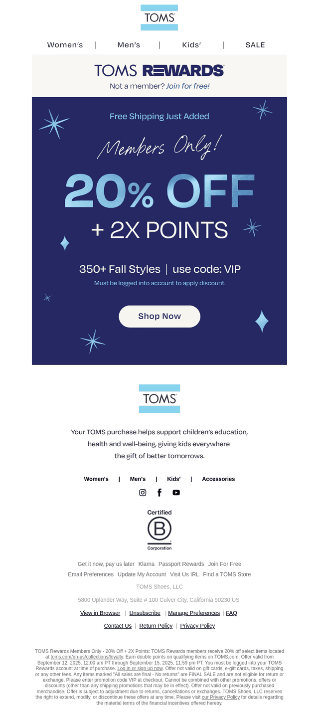 TOMS email from Tue, Sep 16, 2025