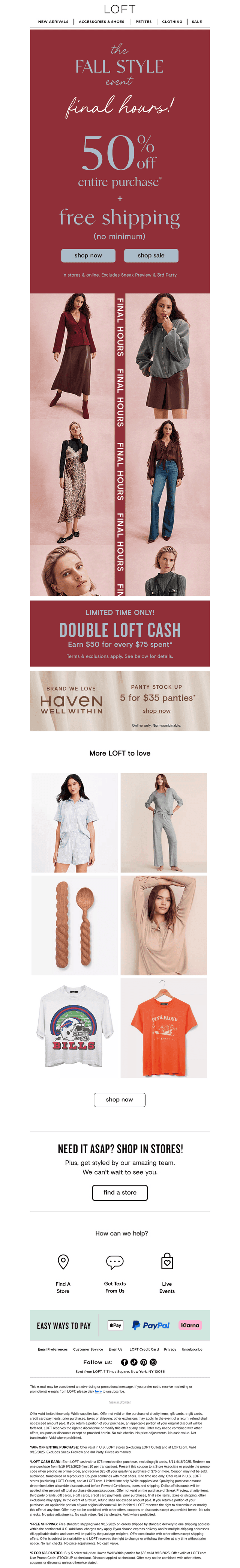 PSA: 50% off + FREE shipping ends in hours
