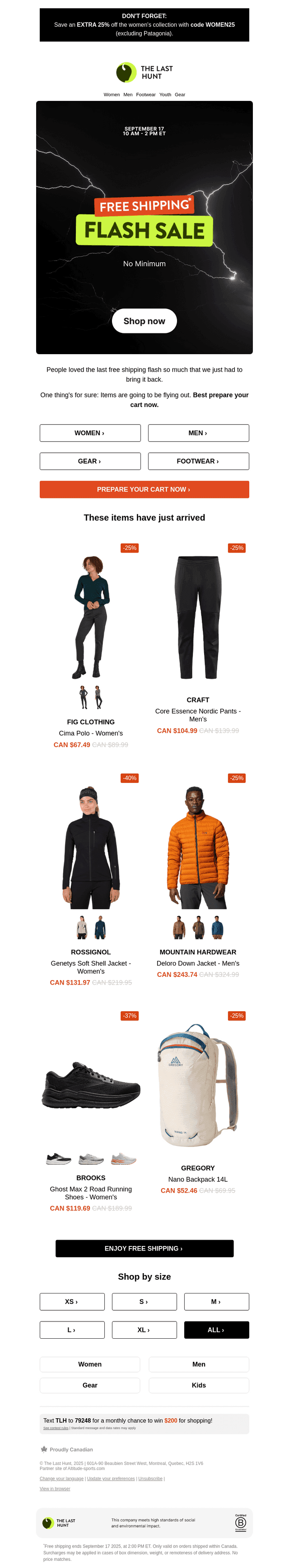 ⚡Tomorrow: FREE shipping with no minimum