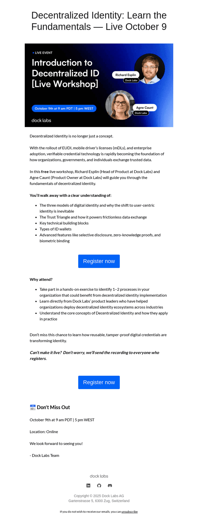 Introduction to Decentralized Identity — Free Live Workshop