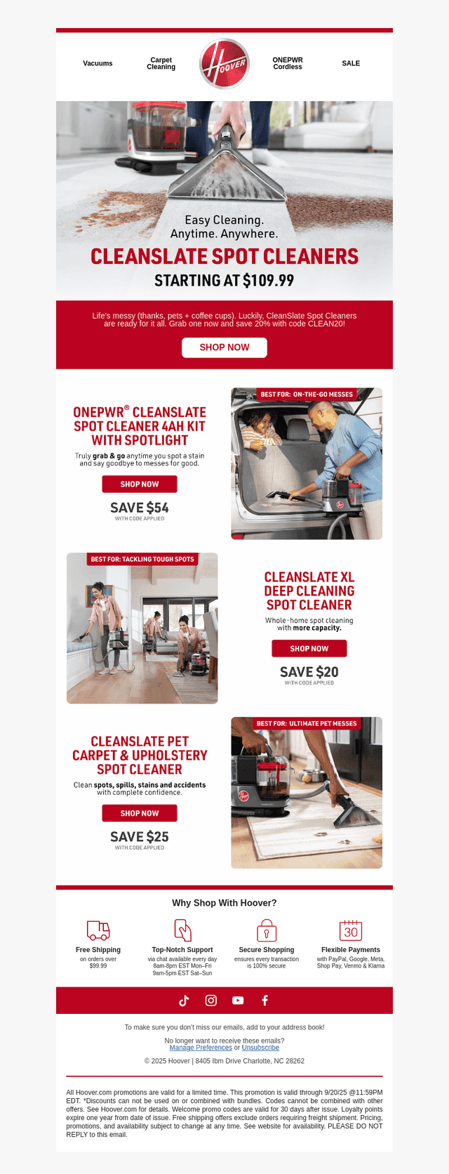 Get 20% CleanSlate Spot Cleaners!