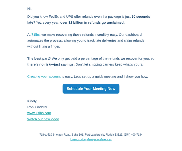 71lbs email from Wed, Sep 17, 2025