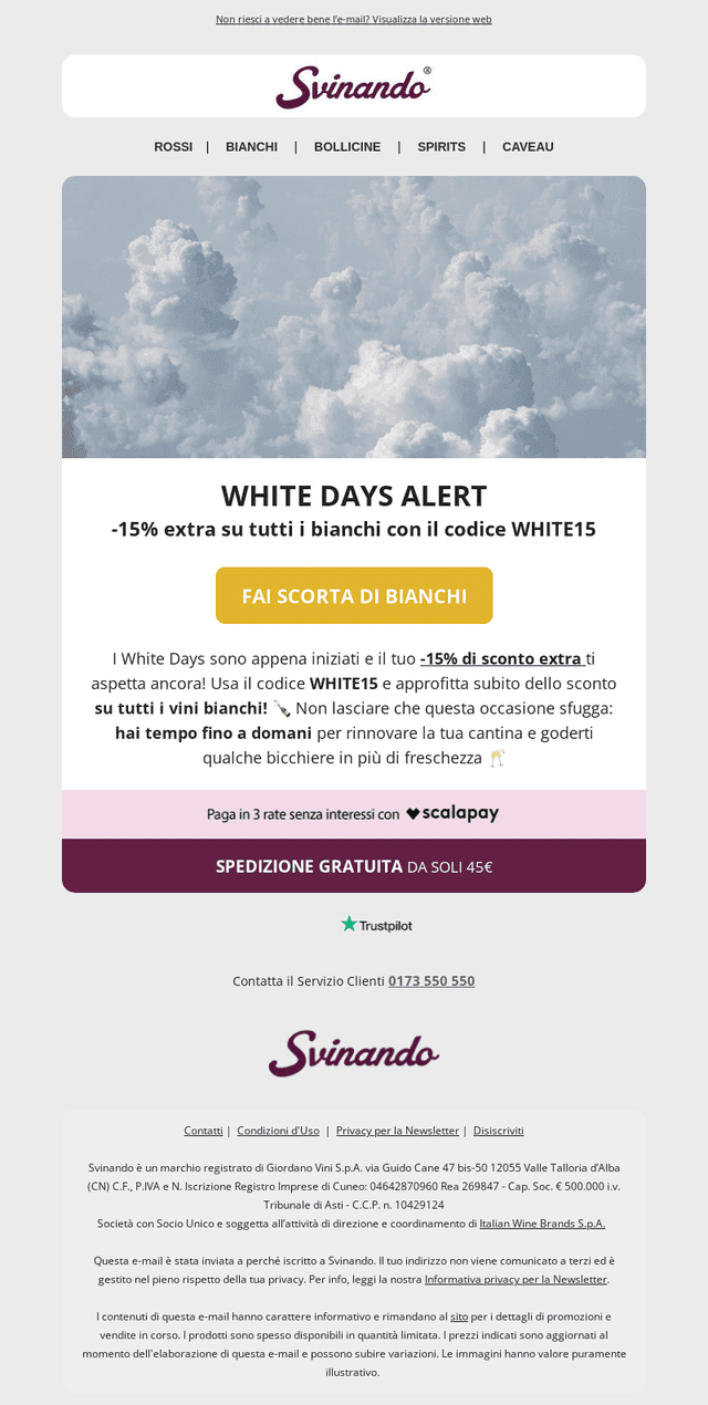 ◻️ White Days: il tuo -15% extra ti aspetta!