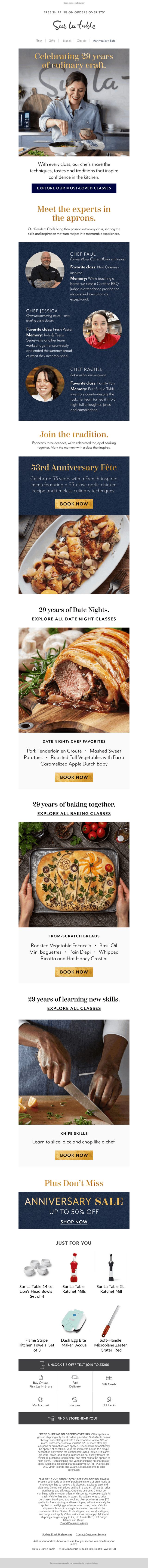 Sur La Table email from Wed, Sep 17, 2025
