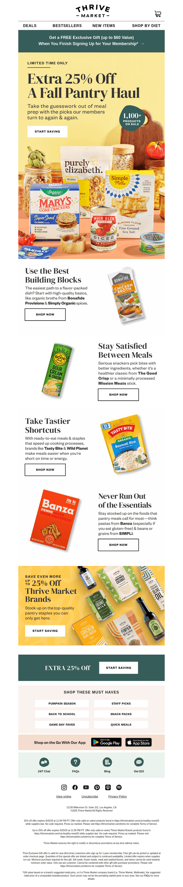EXTRA 25% off everyday essentials + a FREE gift 🥘