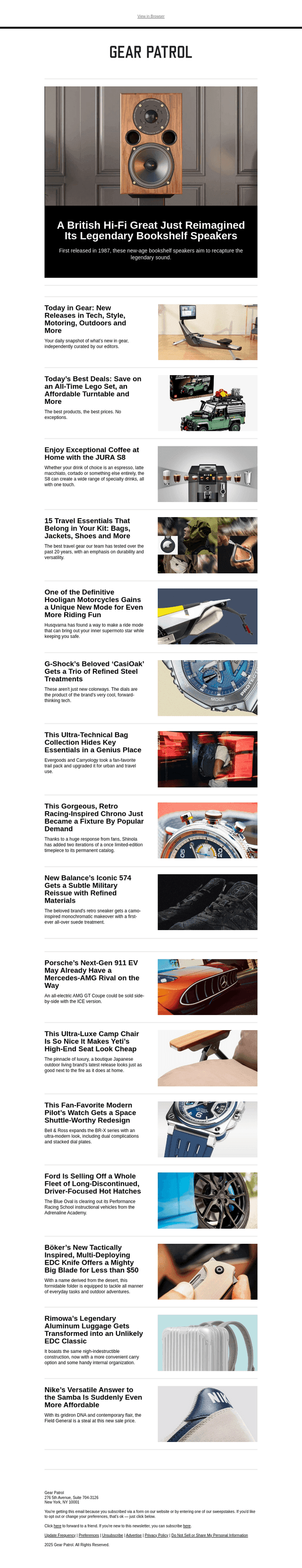Gear Patrol email from Wed, Sep 17, 2025