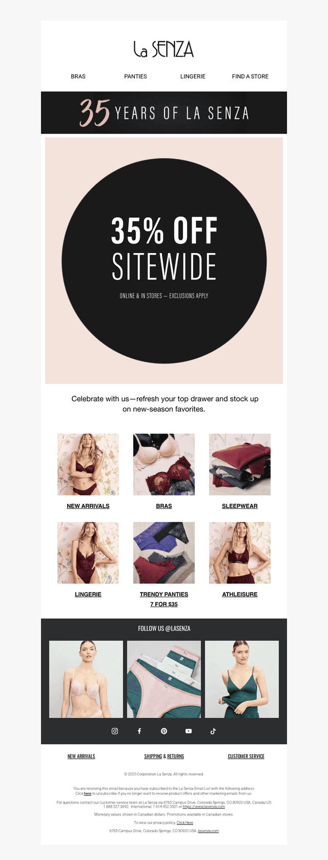 La Senza email from Thu, Sep 18, 2025