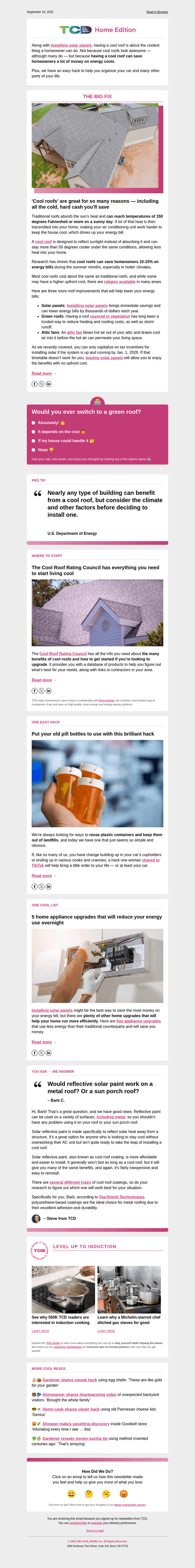 The Cool Down email from Thu, Sep 18, 2025