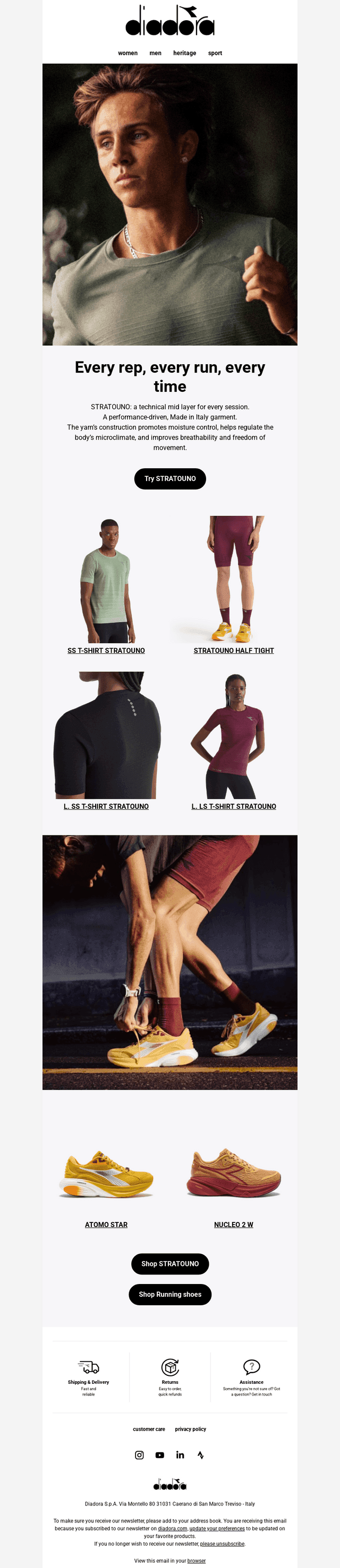 STRATOUNO: a technical garment for every run