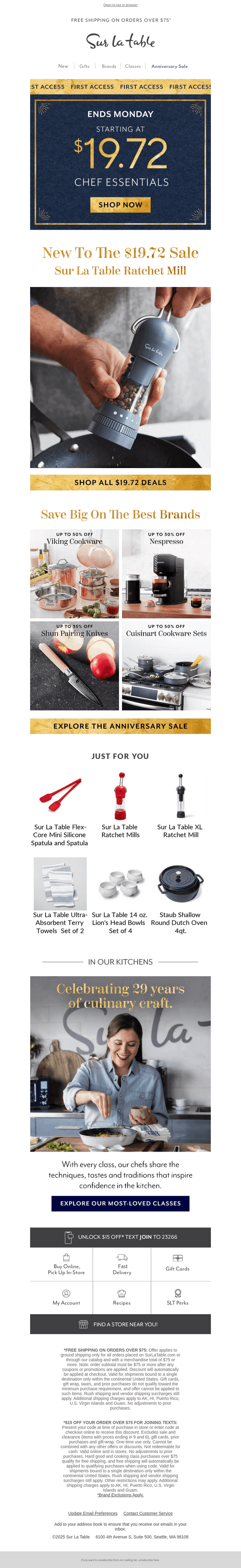 Sur La Table email from Thu, Sep 18, 2025
