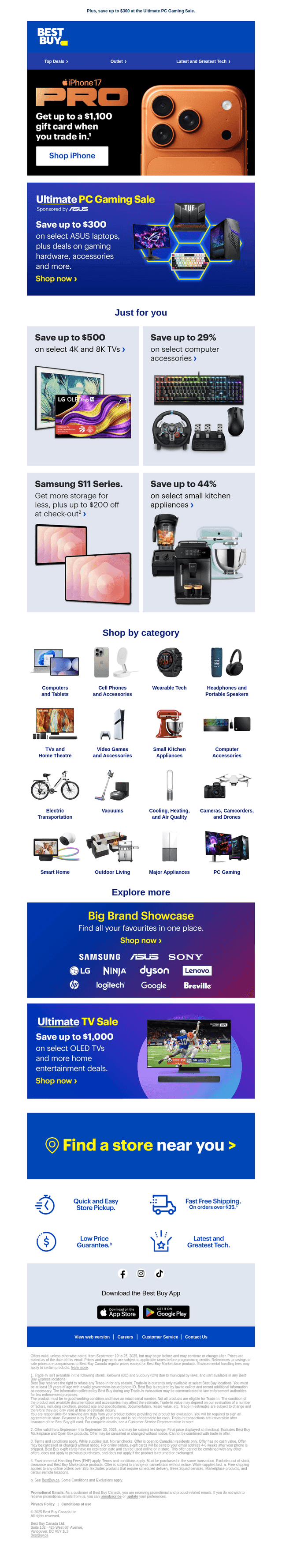 Best Buy Canada email from Fri, Sep 19, 2025