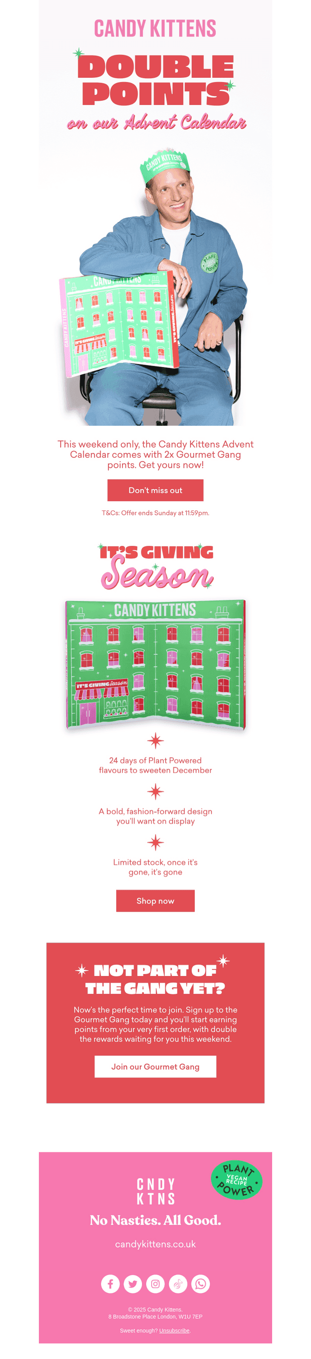 2X points on Advent Calendars 🍬