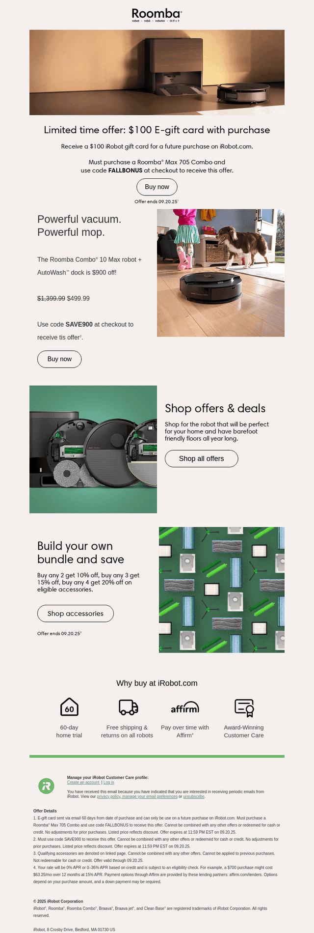 iRobot email from Fri, Sep 19, 2025