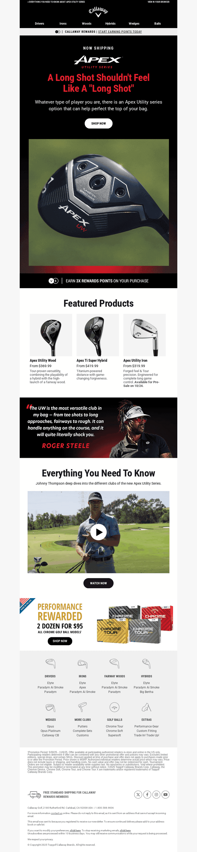 Callaway Golf email from Fri, Sep 19, 2025