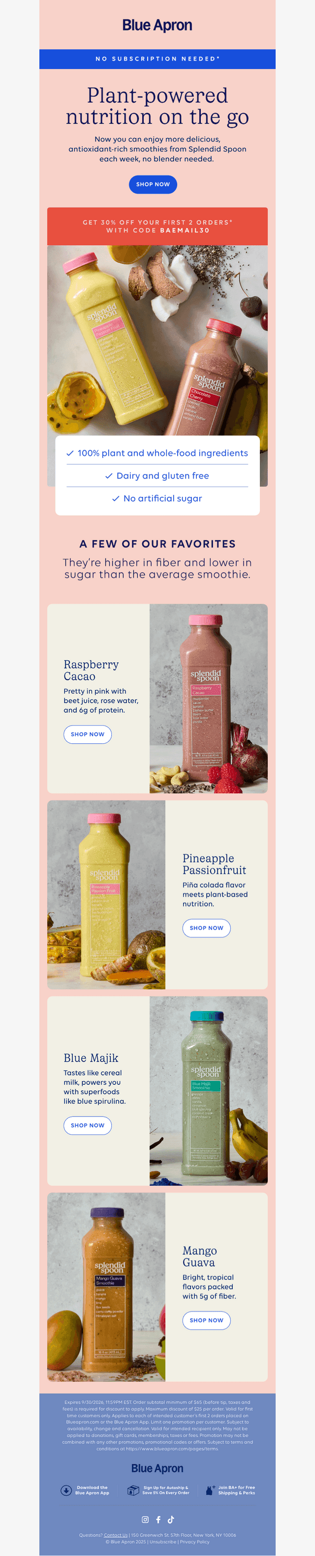 30% OFF plant-powered smoothies