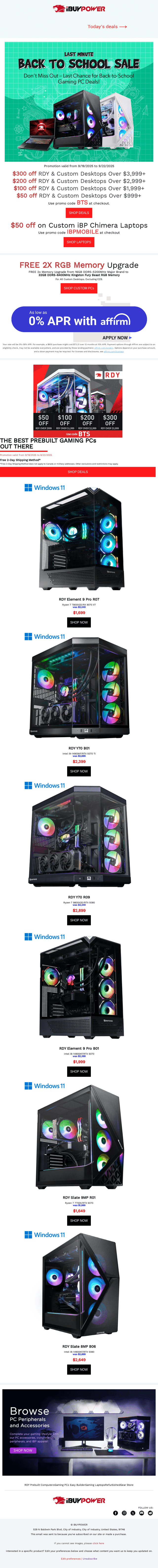 iBUYPOWER email from Fri, Sep 19, 2025