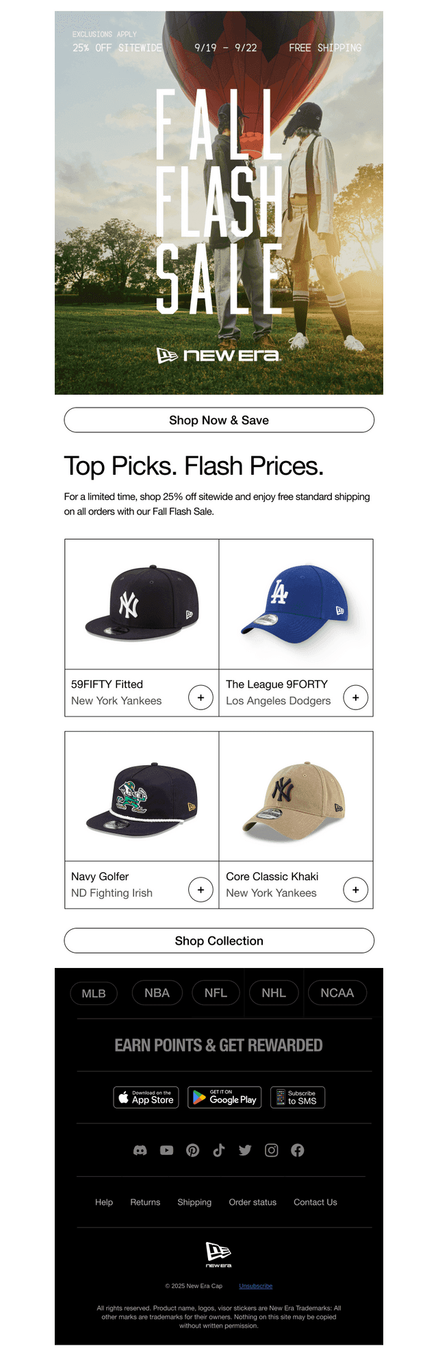 New Era Cap email from Fri, Sep 19, 2025