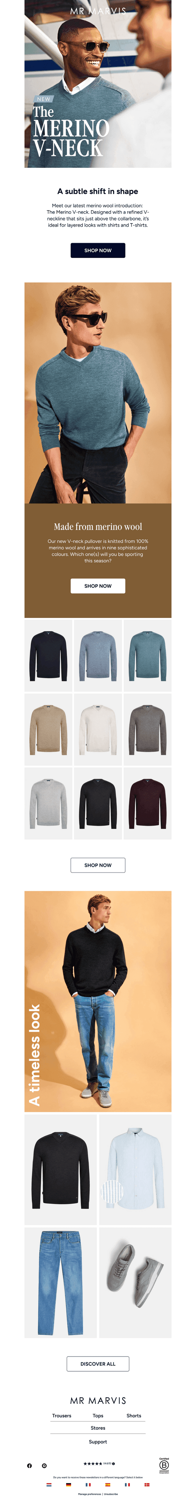 More newness: The Merino V-neck