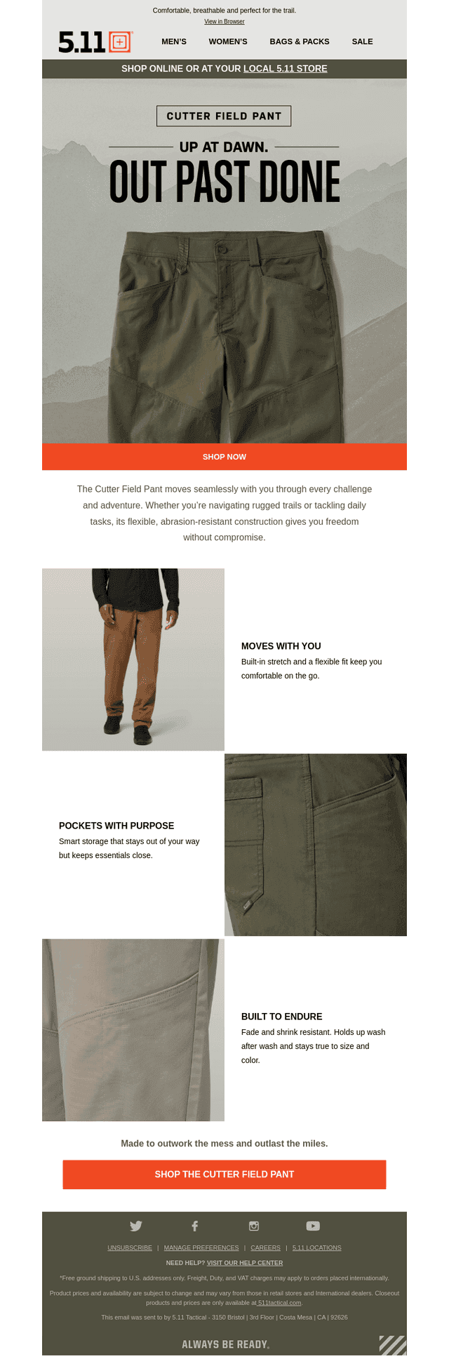 NEW Cutter Field Pants: Stretch. Strength. Storage.