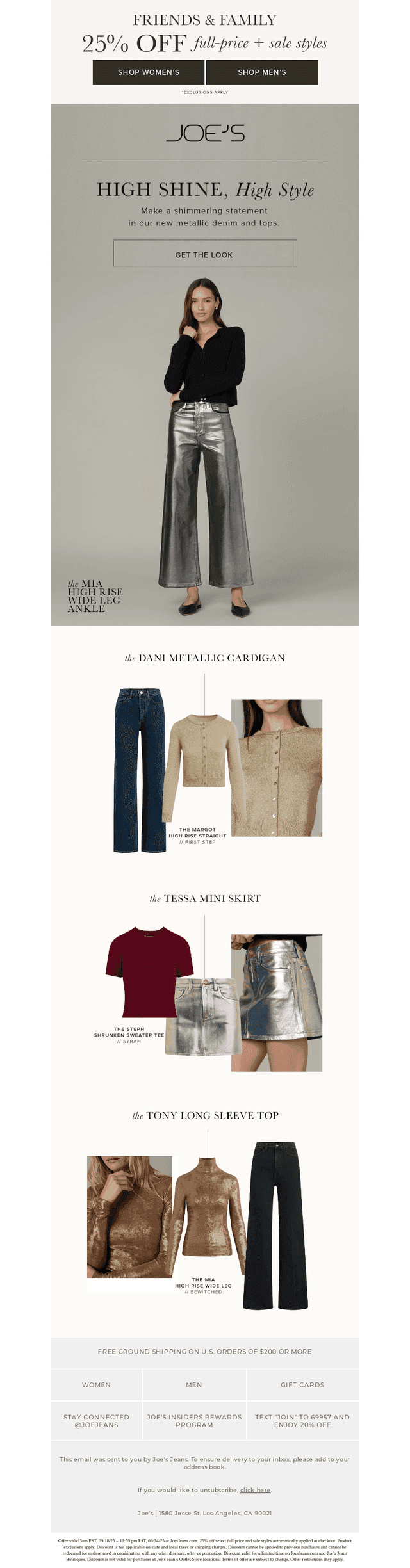 25% OFF + NEW Metallic Styles