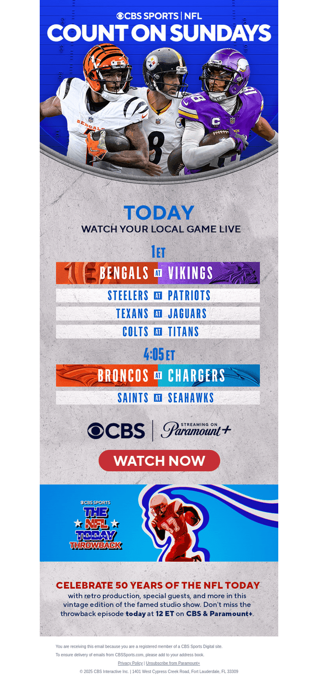CBS email from Sun, Sep 21, 2025