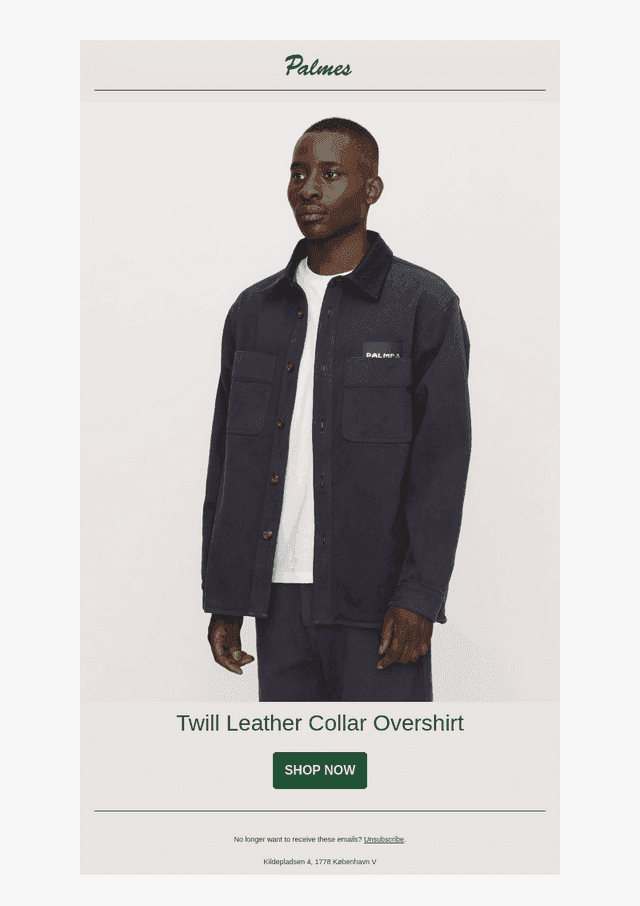 Twill Leather Collar Overshirt