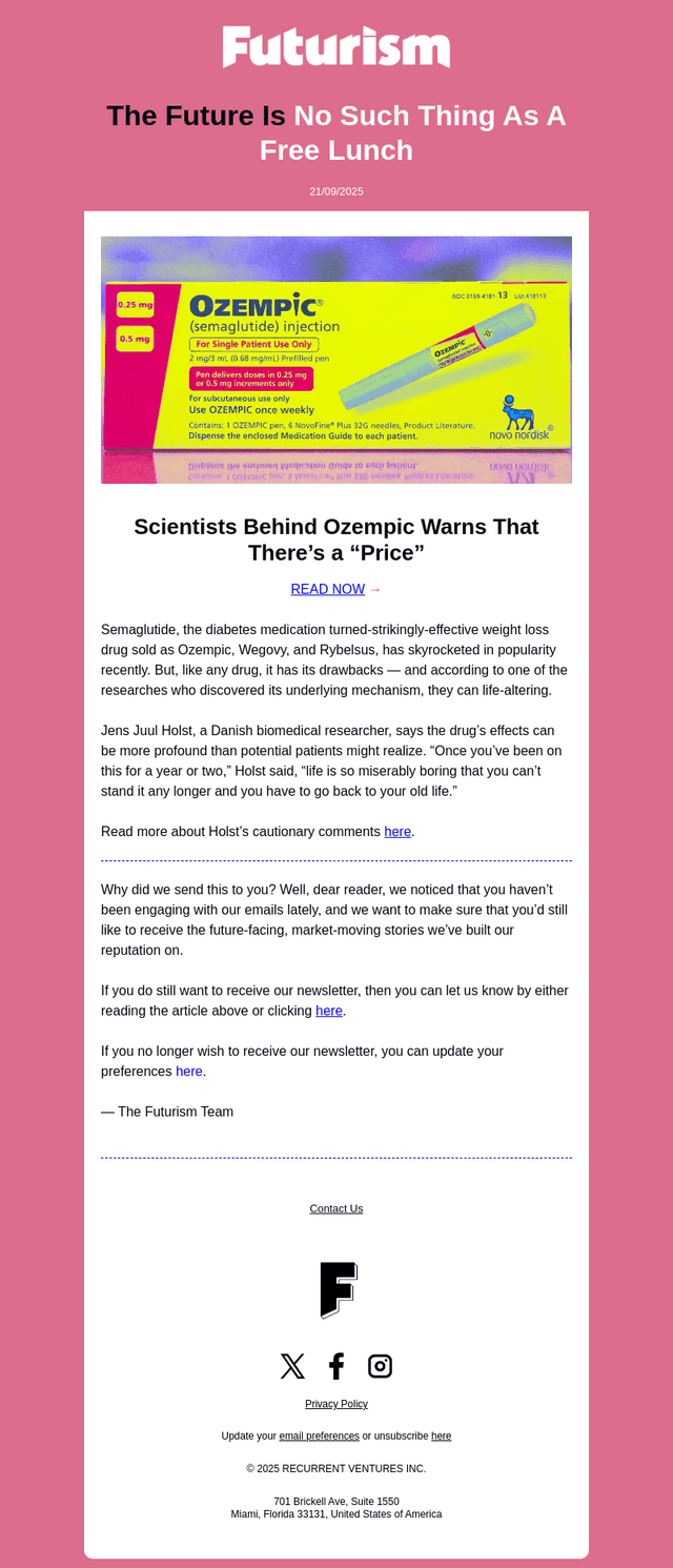 Scientists behind Ozempic warn: There's a "price"
